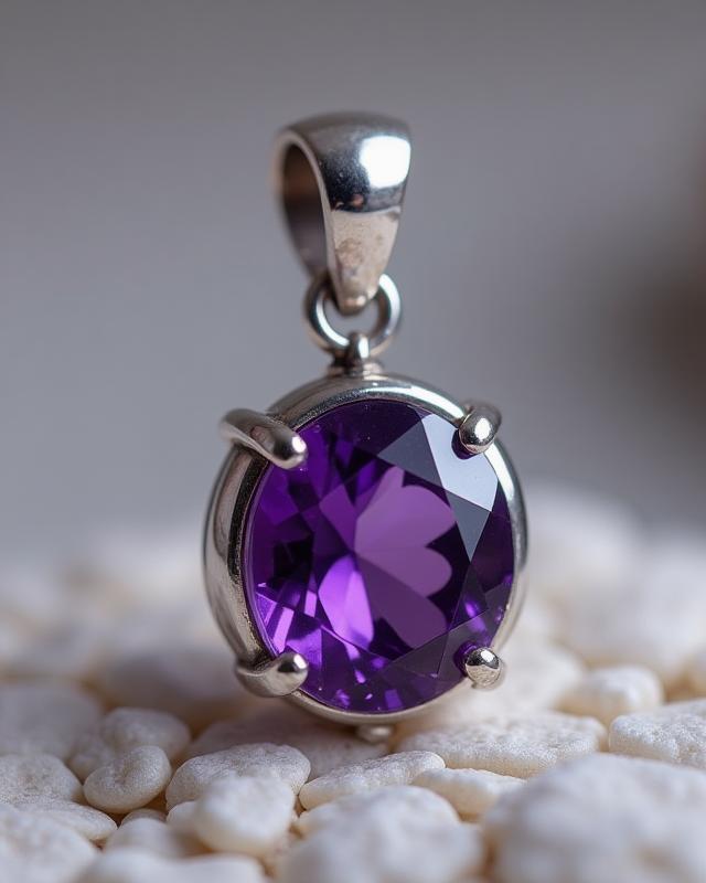 Image of the specific contest prize jewelry piece: Sterling Silver Pendant with Amethyst